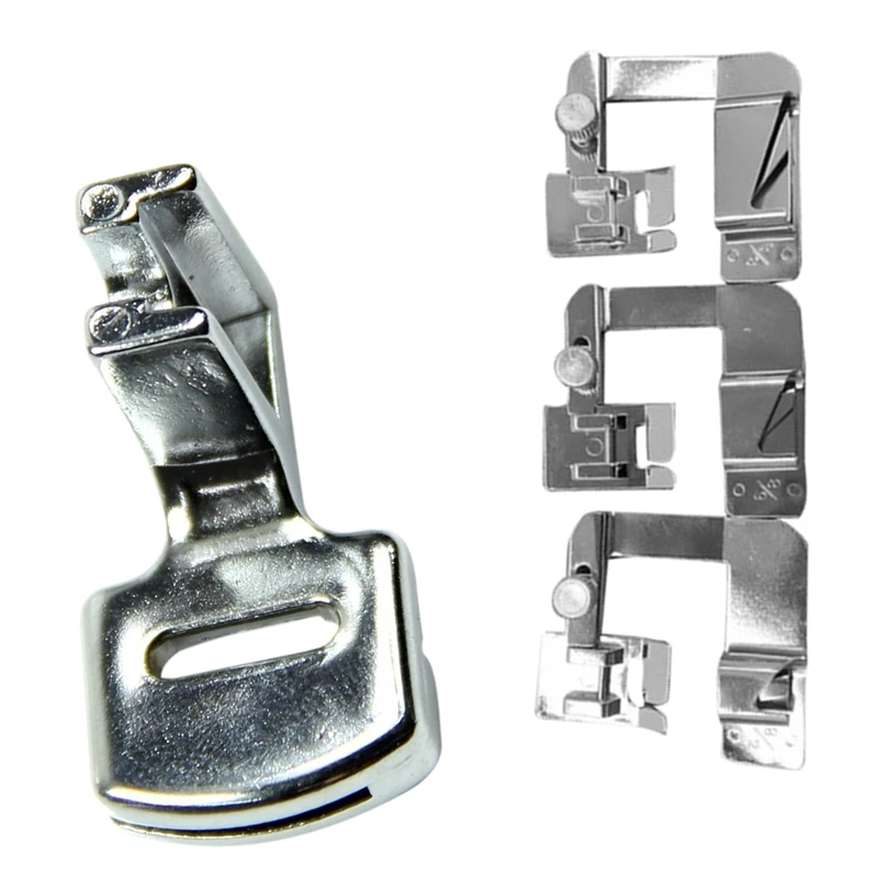 

3 шт. (1/2 дюйма, 3/4 дюйма, 1 дюйм) широкоформатная прижимная лапка для швейной машины, набор прижимных лапок и 1 шт. прижимная лапка для сбора