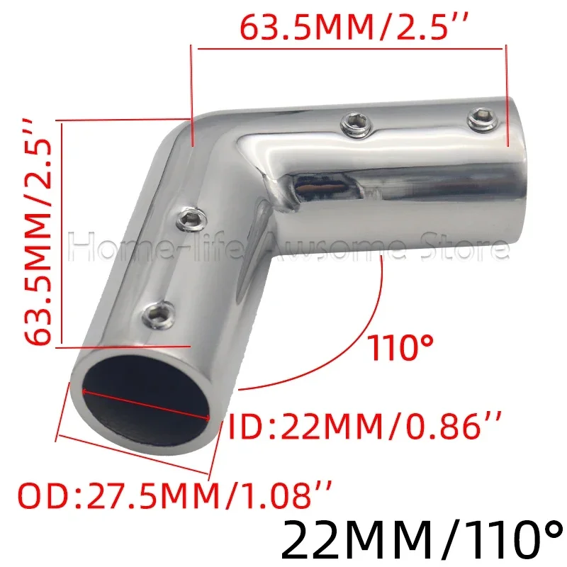 Соединитель для труб из нержавеющей стали Marine 110 22 мм 120/140/316 градусов