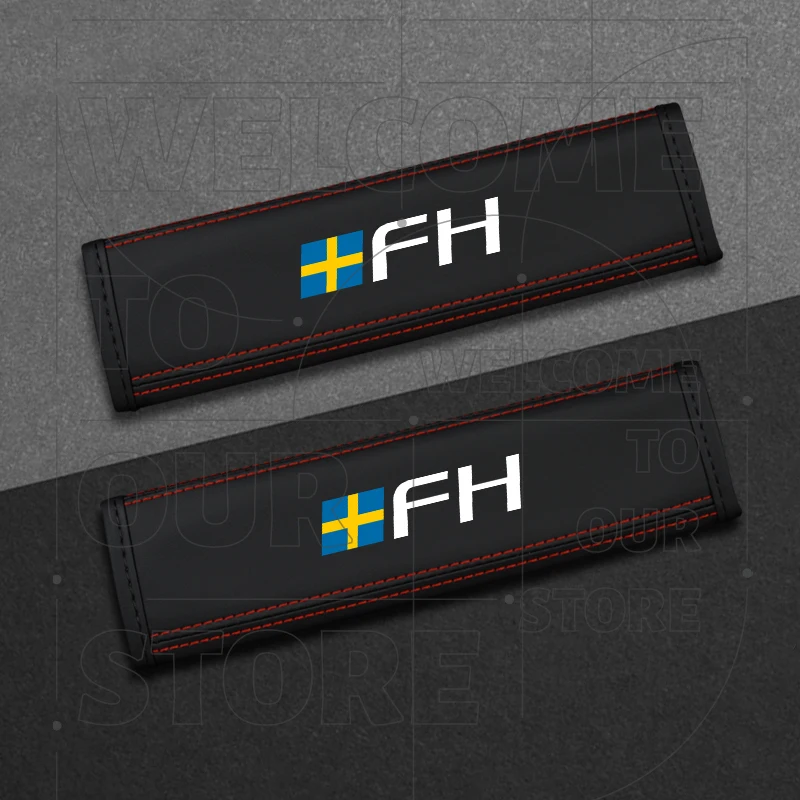 

2 шт. для грузовика FH FE FL FM FMX, эмблема с флагом Швеции, логотип FH13 FL10 440 420 460, кожаный автомобильный ремень безопасности, наплечные накладки