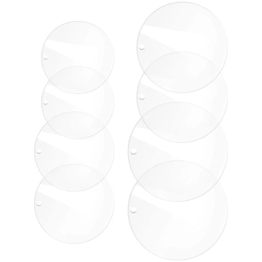 

8 Pcs Acrylic Round Sheet Clear Ornaments Blanks Plate Stand Panels Disc Circle