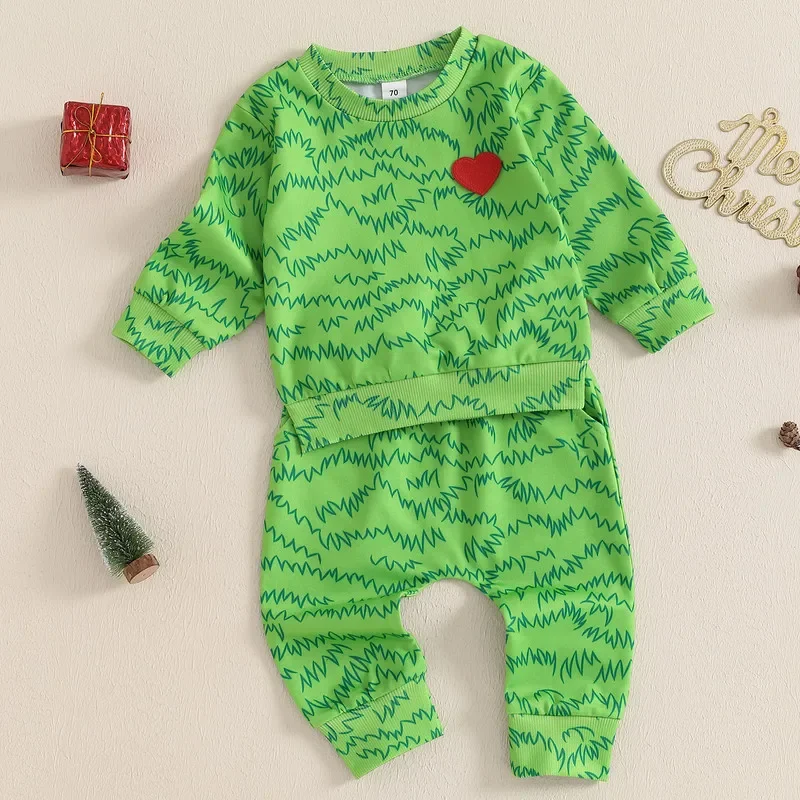 Рождественские наряды для маленьких мальчиков толстовка с длинными рукавами и