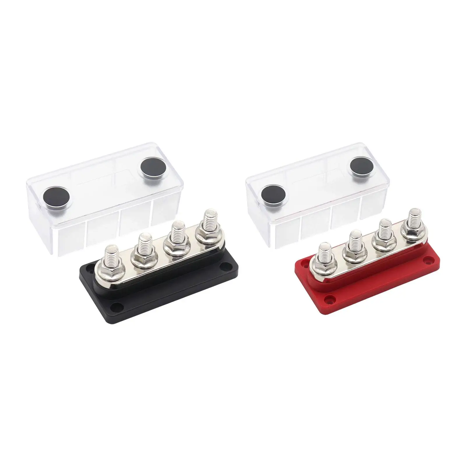 

4 Stud Power Distribution Block Busbar Box Easy to Install Dustproof for Vehicles