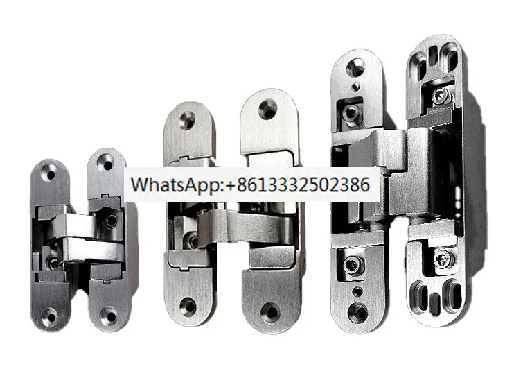 

Indoor Wooden Door Invisible Hinge 180 Degree Swing Gate 3D Adjustable Hidden Cross Concealed Hinge