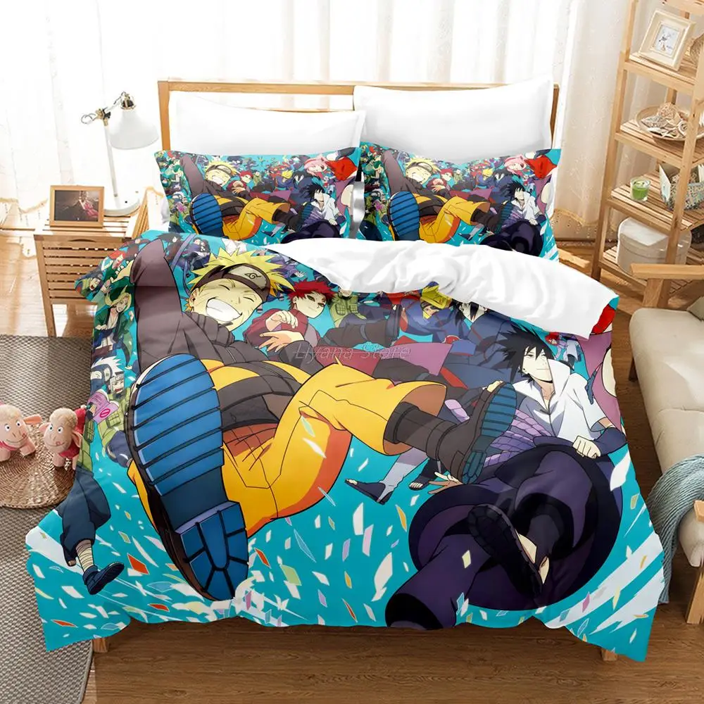 

Animation Sasuke Bedding Set Single Twin Full Queen King Size Nine tails fox Set Children's Kid Bedroom Duvetcover Sets 02