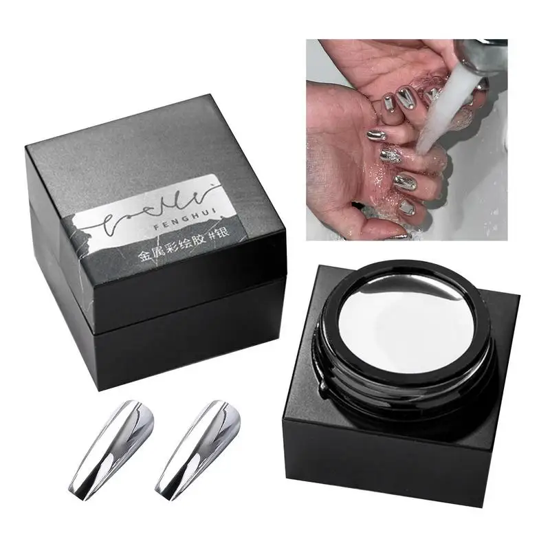 

Гель-лак для ногтей металлический окрашенный клей в японском стиле Маникюр 3D металлическая живопись Серебряный Блестящий гель для ногтей дизайнерский клей аксессуары