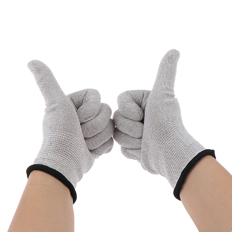 

1Pair Conductive Silver Fiber Electrode Gloves Pads Electrotherapy Massage