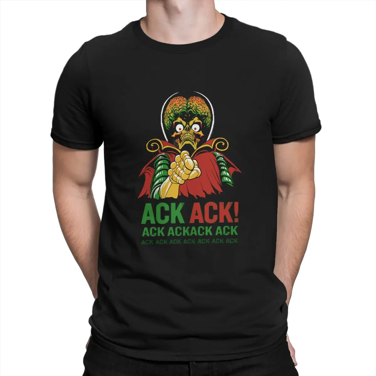 

Men's T-Shirts Ackack Novelty Tee Shirt Short Sleeve Mars Attacks Alien Sci-Fi Movies T Shirts Crew Neck Clothes Gift Idea
