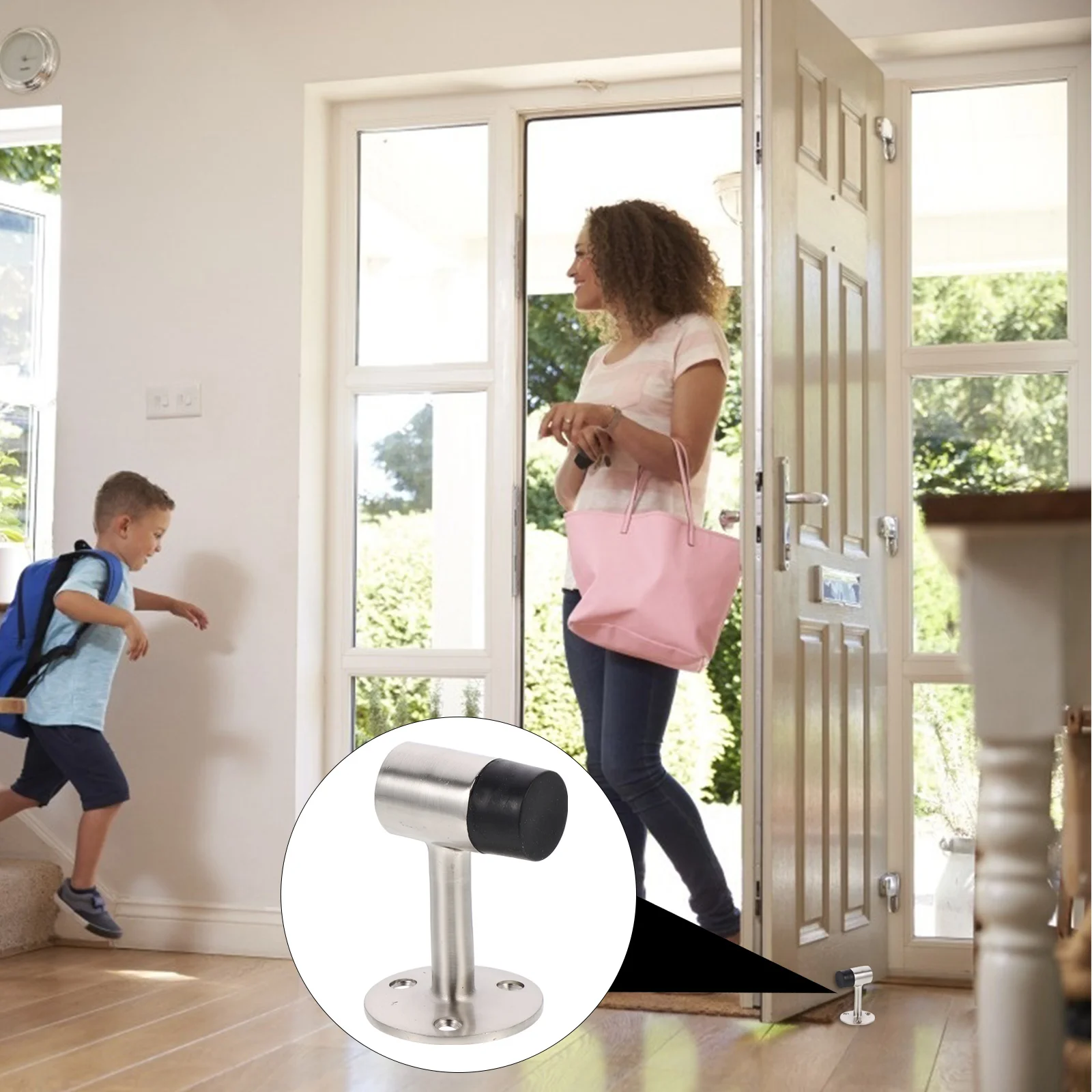 

Door Stopperstop Floor Windprooffixture Home Gate Metal Drilling Footed Duty Drill Resistantdoorstop Heavy Heightened Stopping