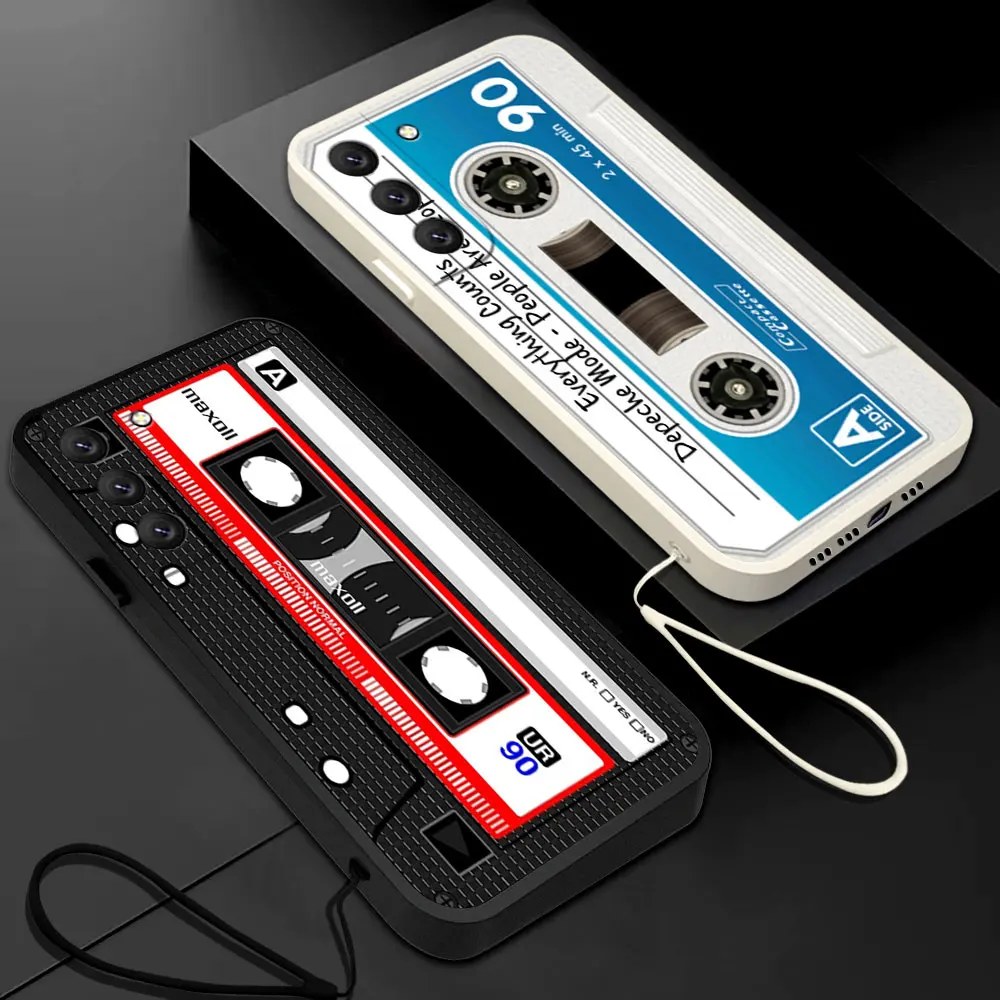 

Classical Old Cassette tape Phone Case For Samsung Galaxy S23 S22 S21 S20 Ultra FE S10 4G S9 S10E Note 20 10 9 Plus With Lanyard