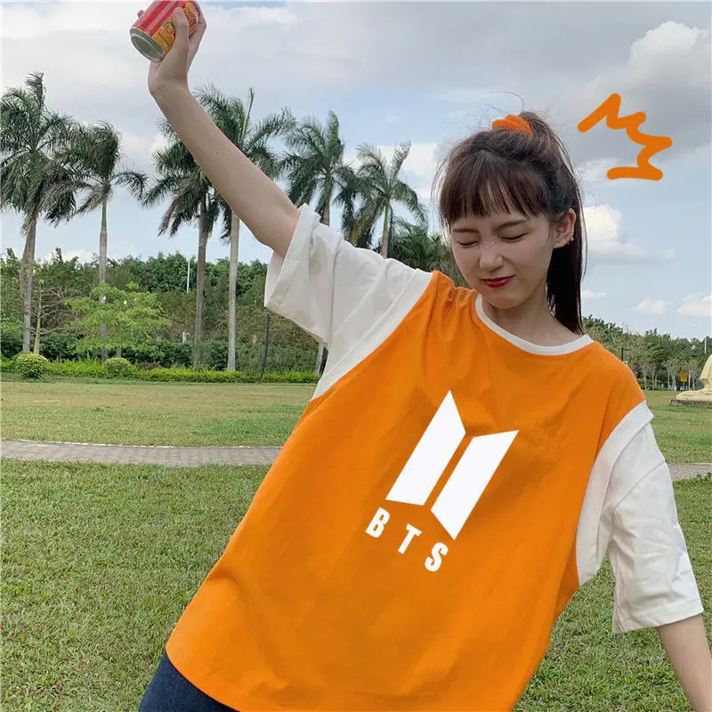 

BTS Cartoon T-Shirt Kawaii Summer Student Fashion Loose Casual Round Neck Short Sleeve Anime Print Creativity Lover Apparel Gift