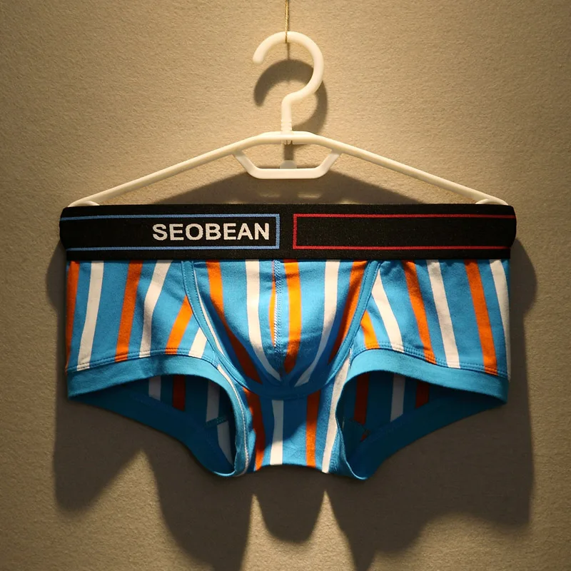 2pcs/lot men's underwear men's boxer shorts summer cotton thin breathable personality trend sports boxers.