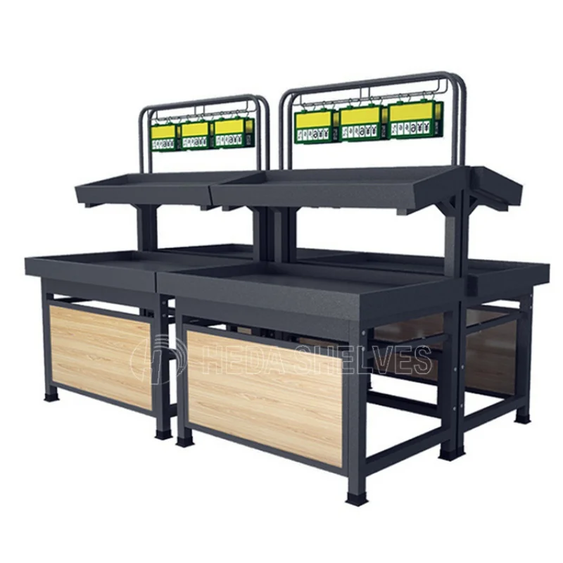 

Хромированный стеллаж для покупок Фруктов Овощей