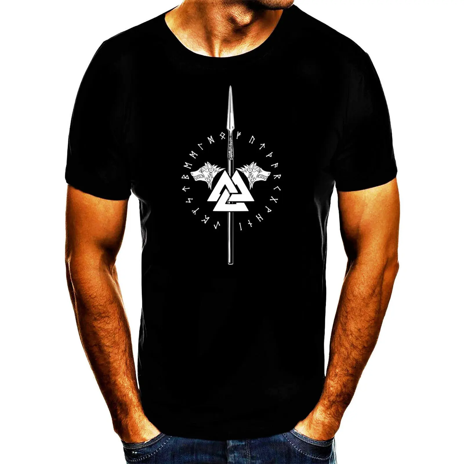 

Odin Runen Geschenk Print Tshirt T- Shirt Men's 100% Cotton Casual T-shirts Loose Top Size S-3XL