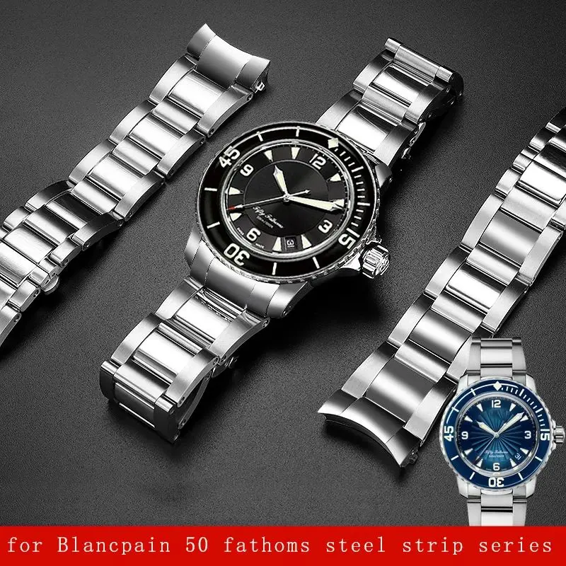 Ремешок из нержавеющей стали для наручных часов с изогнутым концом 23 мм