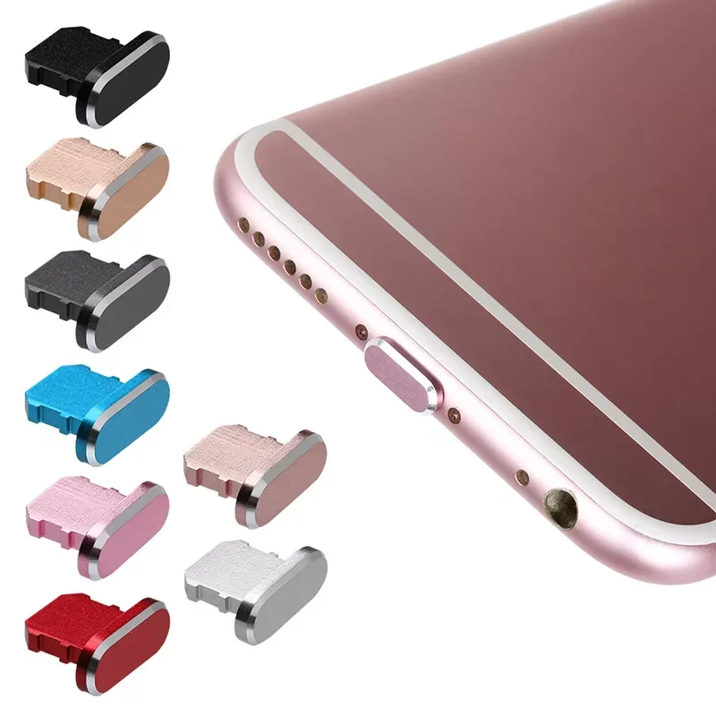 

Dustproof Cover Aluminium Alloy Metal Anti Dust Charger Dock Plug Stopper Cap for iPhone X XR Max 87 6S Plus