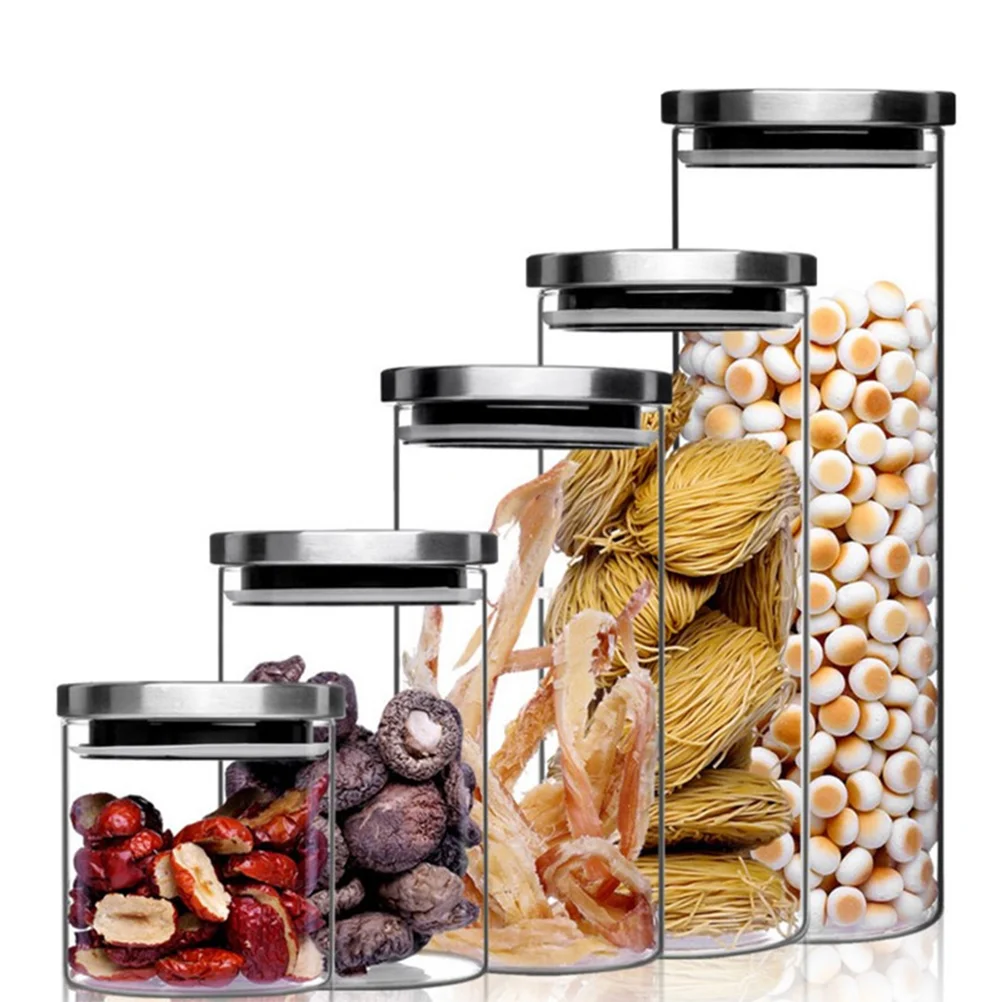 

Sealed Container Jar Canister Airtight Storage Kitchen Jars Containers Stackable Lid Can Cereal Pantry Tank Tea