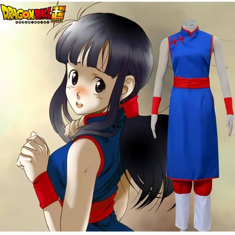 Костюм для косплея Dragon Ball Chichi рубашка в стиле аниме синяя униформа реквизит Cheongsam