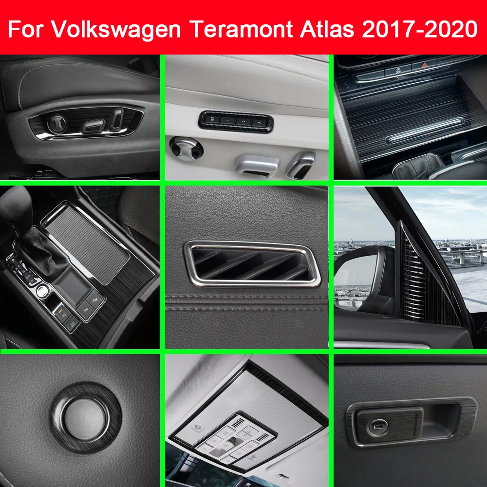 

Задний подлокотник из нержавеющей стали для VW Volkswagen Teramont Atlas 2017-2020, подстаканник для кондиционера, решетка для вентиляционной решетки