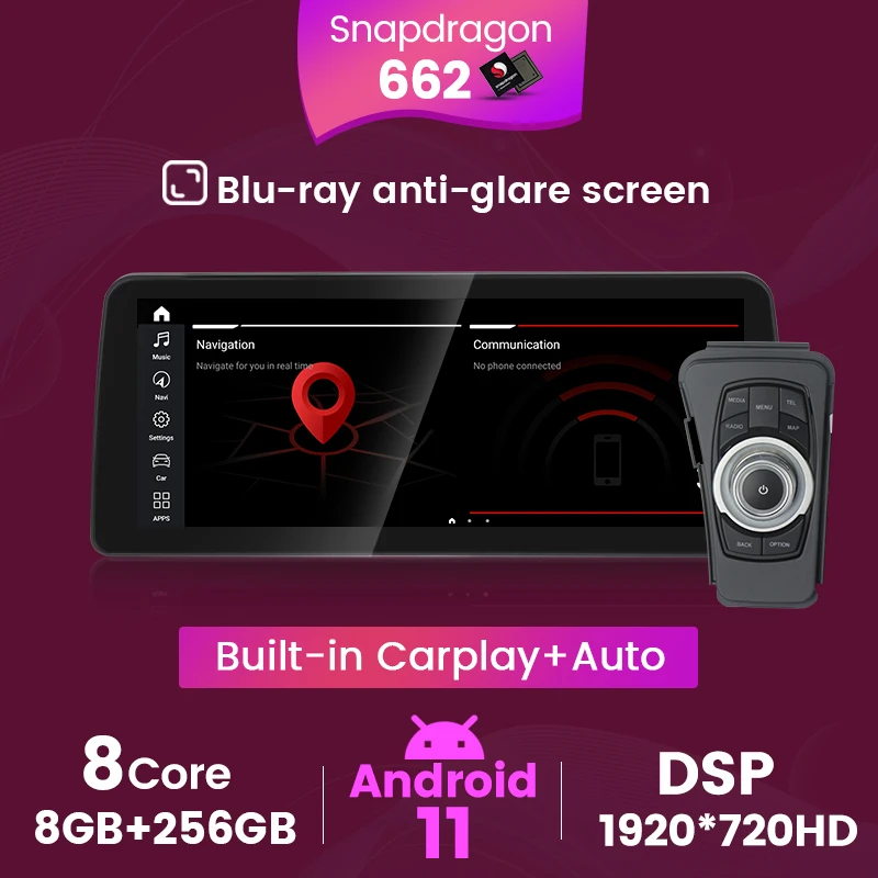 

DSP 1280*720 Android 11 Car Radio Stereo Carplay Navigation GPS Multimedia Player For BMW 3 Series E90 E91 E92 E93 Qualcomm 662