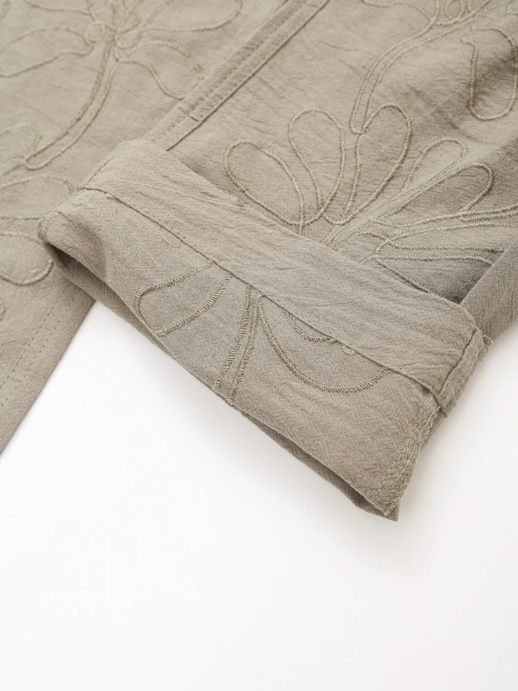 Брюки KAOPU ZA женские с передними карманами и вышивкой винтажные брюки со средней