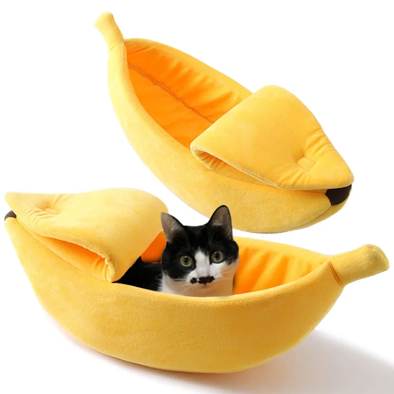 

Pet Cat Bed Cats Nest Interesting Pets Banana Beds Kitten Cozy Mat Bed A Warm Bed Suitable for Puppies and Kitty Multiple Colors