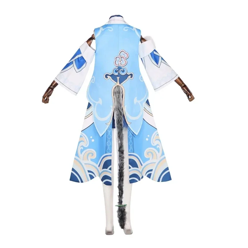 Костюм для косплея Honkai Bailu парик полный комплект карнавальные костюмы с хвостом