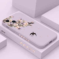 flowers and birds phone case for iphone 13 12 11 pro max mini x xr xs max se2020 8 7 plus 6 6s plus cover