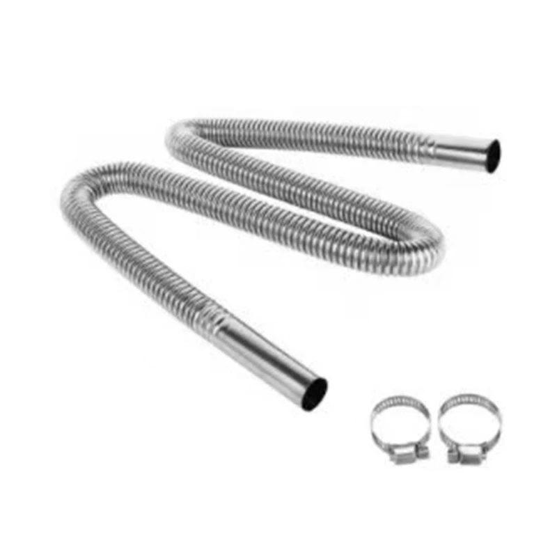 

300Cm Car Auto Air Parking Heater Exhaust Pipe Metal Exhaust Pipe With 2 Clamps Exhaust Hose For Power Generator, Exhaust Pipe