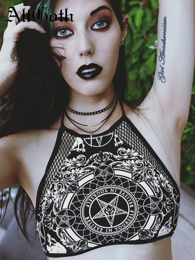 

Женский винтажный топ с открытой спиной, в стиле Харадзюку