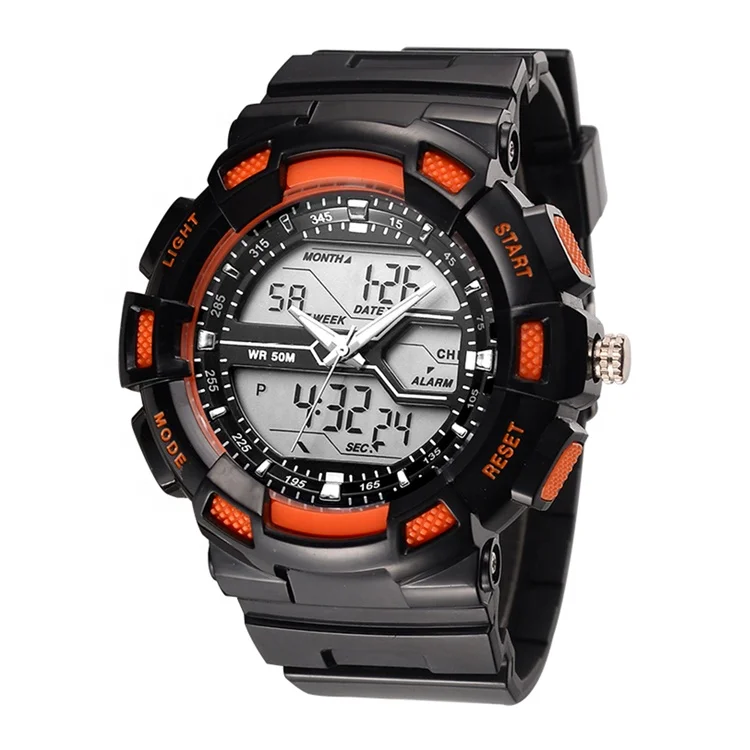 

AMV19143 new arrival multifunction analog digital wristwatches digital luminous promotional sports watch man