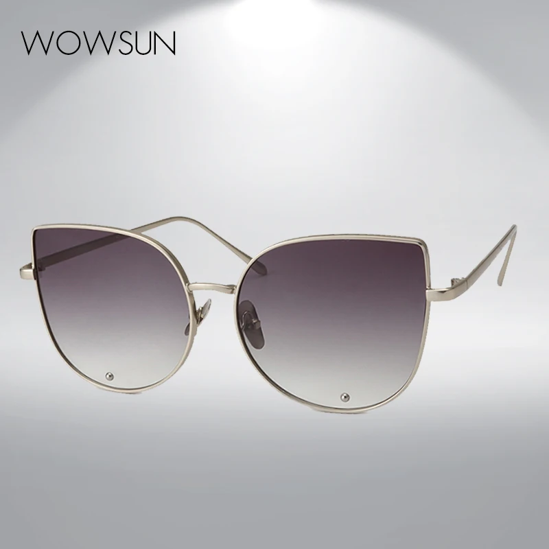 

WOWSUN Most Fashionable Cat Eye Sunglasses Women Brand Designer Alloy Frame Sunglasses Shades UV400 WO-0027