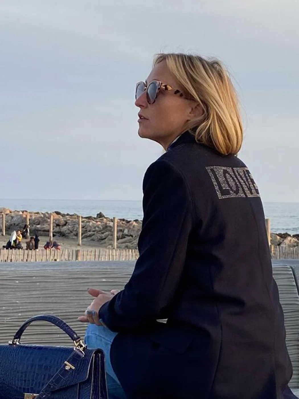 

Jyate Women's Jacket Spring 2022 Blazers Casual Classsic Love Letter Hot Diamond Single Button Pocket Woman Jacket High Quality