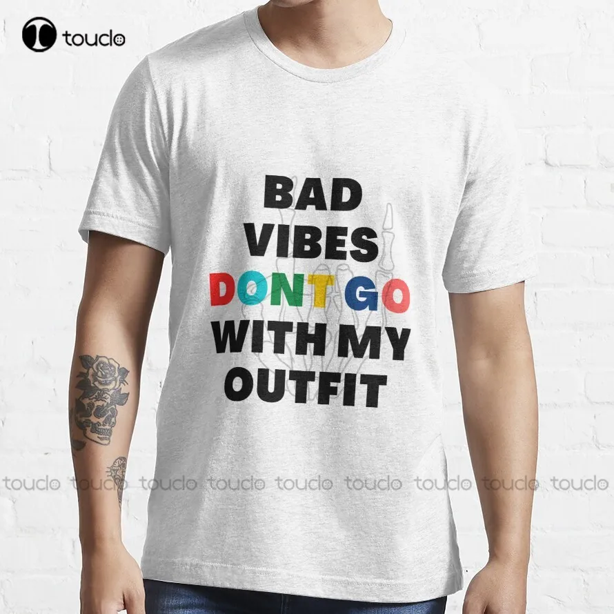 

Bad Vibes Don'T Go With My Outfit Trending T-Shirt Anime Shirts For Women Custom Aldult Teen Unisex Digital Printing Tee Shirts