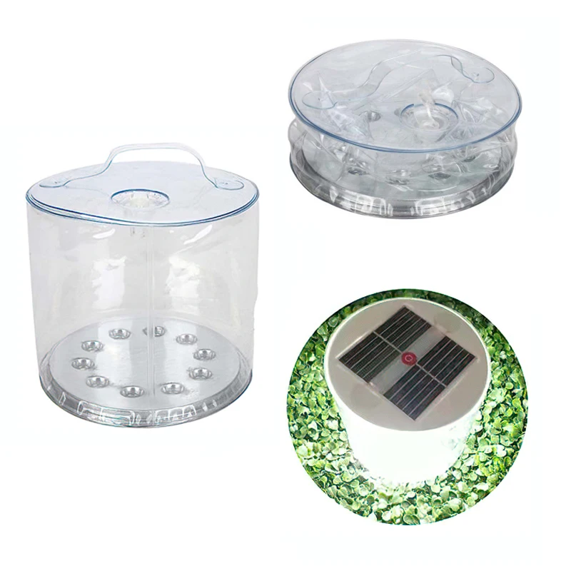 

Складной надувной портативный светильник на солнечной батарее, 10 светодиодов для сада, двора, светодиодный фонарь