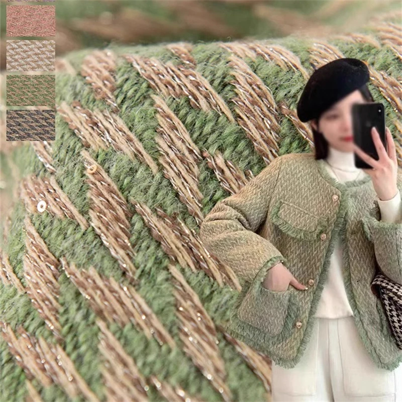 Утолщенная шерстяная ткань в елочку твидовая большой заказ сделай сам женская