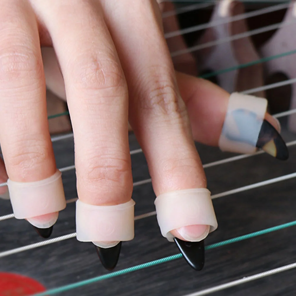 

Guzheng Nail Set Learning Supplies Silicone Protectors Covers Useful Bass Guitar