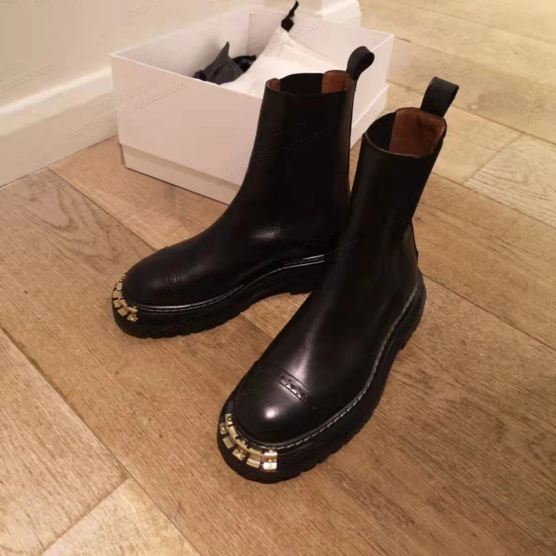 Классические осенне-зимние ботинки IOO с большими золотыми зубьями