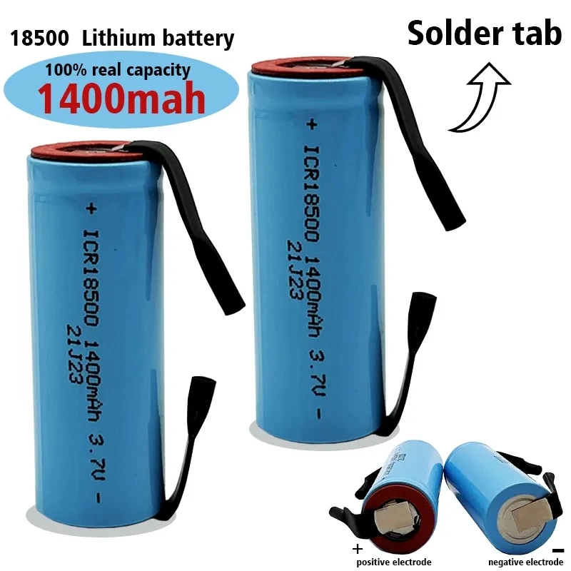 

New Original 18500 1400mAh 3.7V Rechargeable Lithium Ion Battery for LED Flashlight+DIY Nickel