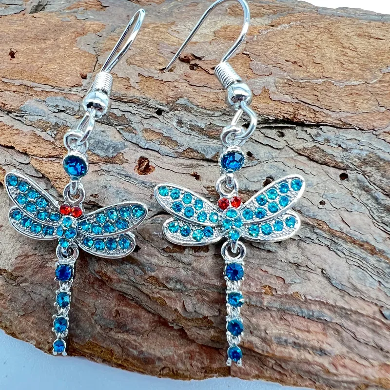 

Gorgeous Dragonfly Silver Color Hook Earrings for Women Anniversary Gift Bride Engagement Wedding Fine Earrings