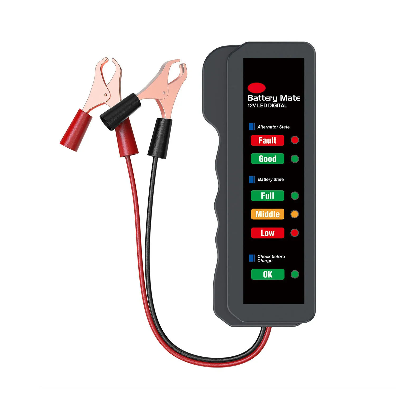 

Mini 12V Car Battery Tester Digital Alternator Tester 6LED Lights Detect Display Car Tool Auto Battery Tester for Car Motorcycle