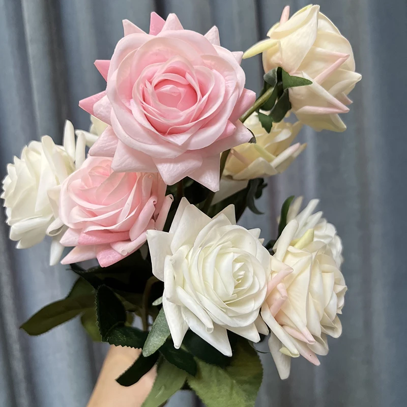 

Шелковая ветка розы 43 см, искусственные цветы, букет для свадьбы, фестиваля, вечеринки, домашнего декора стола, искусственный цветок, подаро...