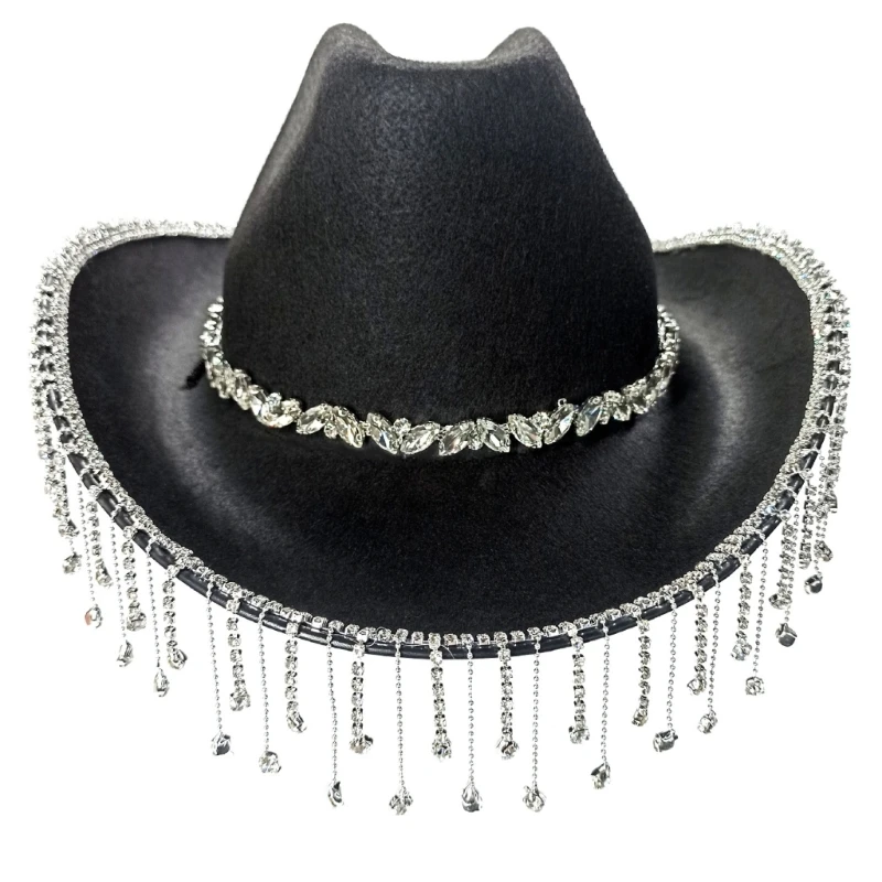 Cowgirl Hat  Fringe Rave Hats for Cosplay Party Costume Accessories
