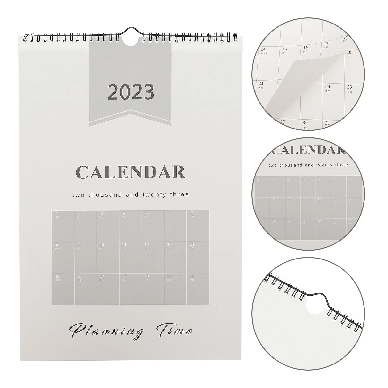 

Calendar Wall Monthly Schedule Hanging Planner Yearly Year Spiral Coil 2023 Paper The Rabbit Decorative Flipping Calendars Note