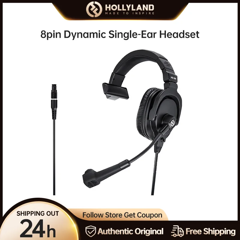 

Hollyland Wireless Intercom System Headset 8pin Dynamic Single-Ear Headset for SYSCOM 1000T Solidcom M1