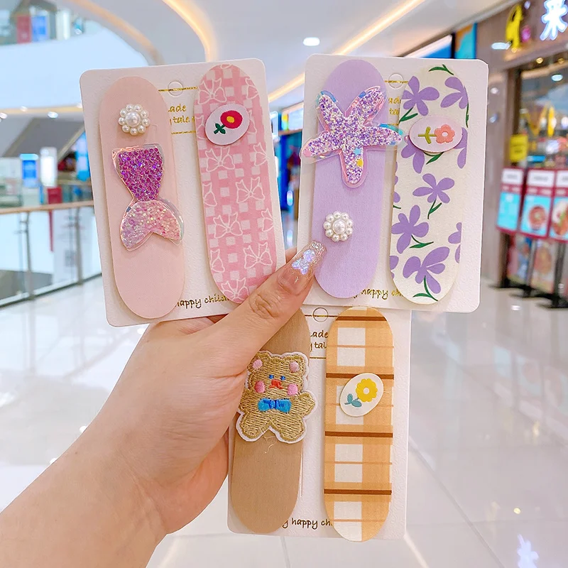 

New Children Hair Band Baby Girls Bangs Stickers Broken Hair Artifact Non-slip Headband Headwear Kids Hair Accessories