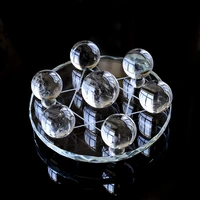 cs21 seven star array 7 star plate asian quartz crystal healing ball base sphere stand home decor ornaments gifts