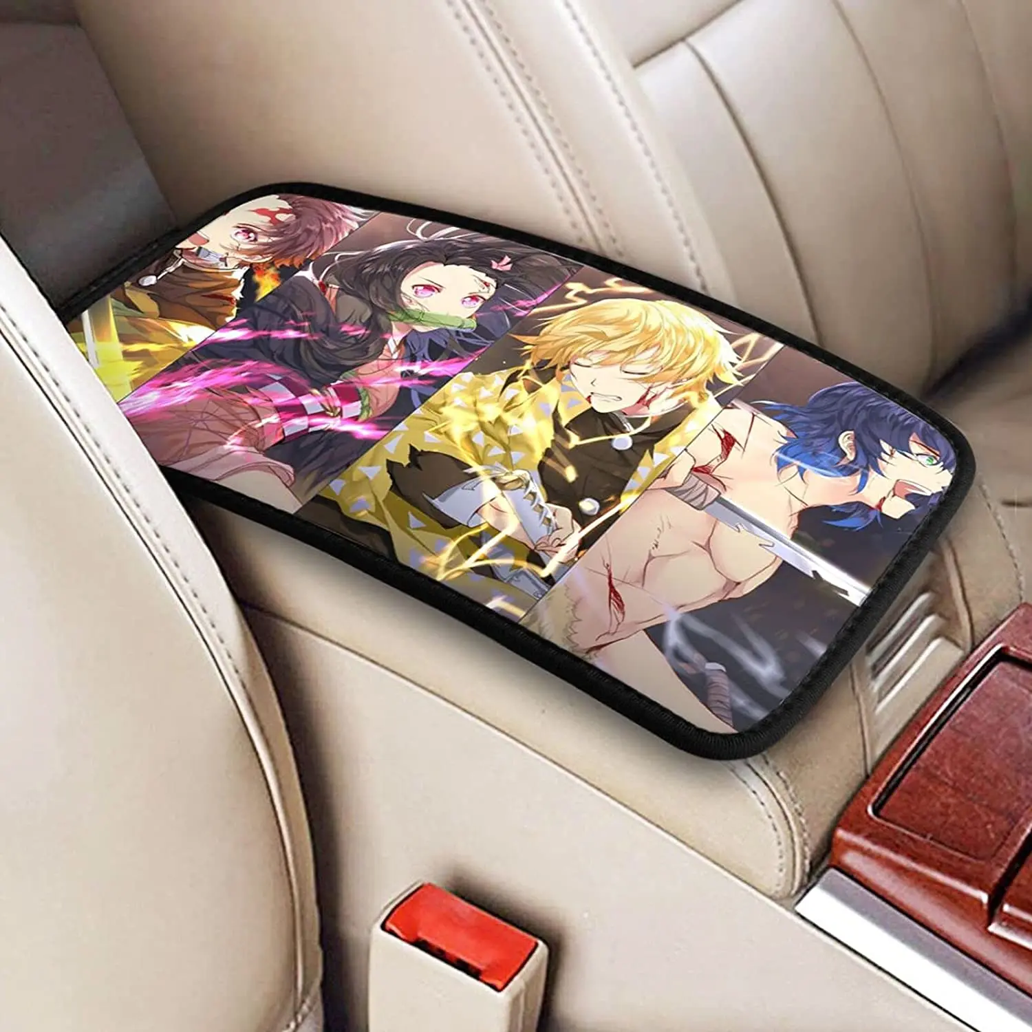 Anime Center Console Pad for Car，Auto Armrest Protector Cover，Car Center Console Armrest Pad for Car SUV Truck Universal Fit