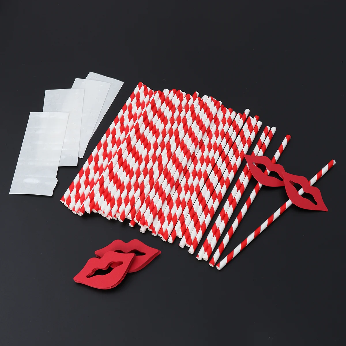 

50 PCS Smoothie Straw Reusable Straws Paper Party Supplies Taste Cocktail Pink