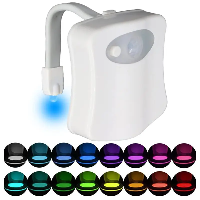 LED Toilet Light PIR Motion Sensor Night Lamp 8 16 Colors Backlight WC Toilet Bowl Seat Bathroom Night light For Children
