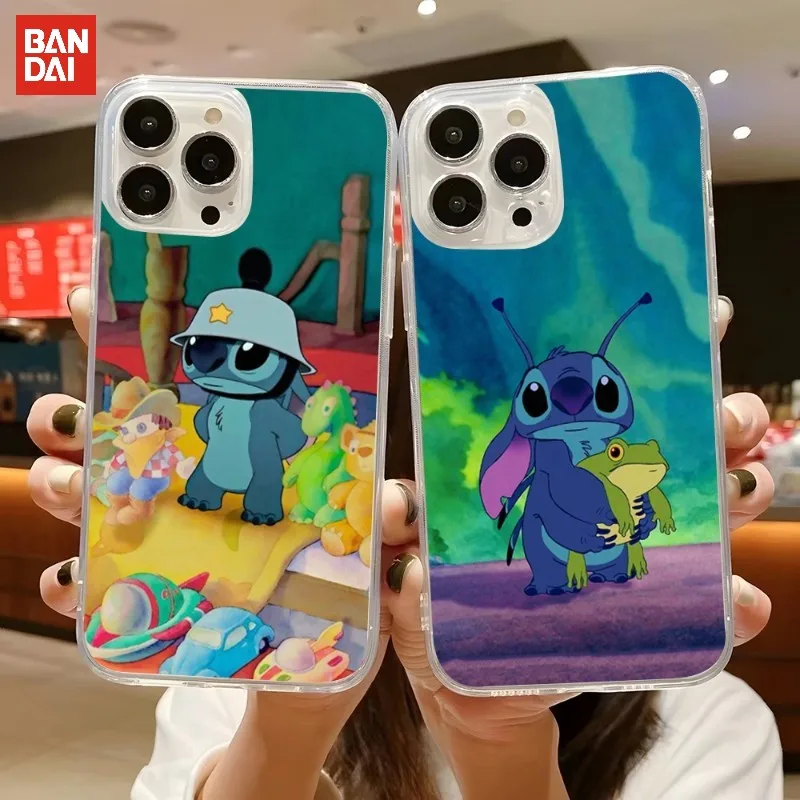 

BANDAI Funny Stitch Phone Case For Iphone 13 11 12 Pro Max Mini 6 6s 7 8 Plus X XR XS XSMax SE2020 Transparent Funda Shell Cover